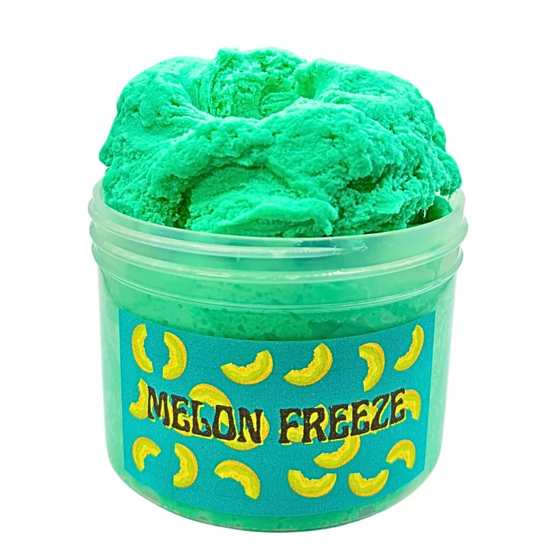Melon Freeze jar of fluffy mint-green cloud slime