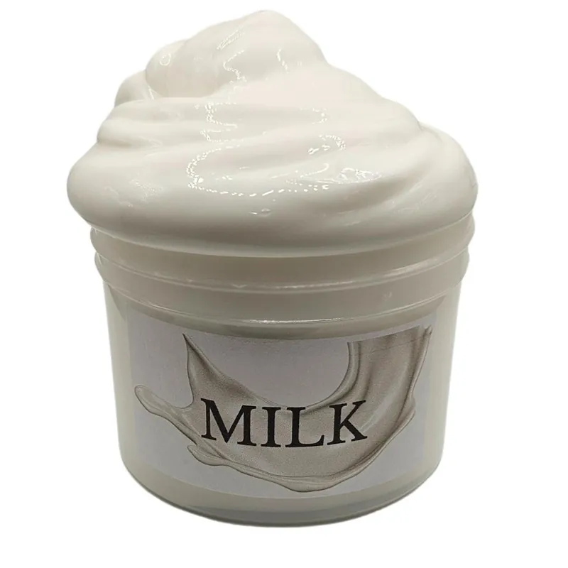 Milk Slime jar of glossy white butter slime