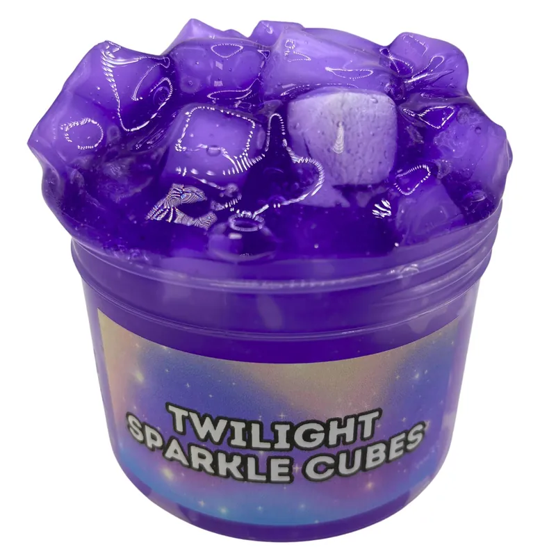 Twilight Sparkle Cubes jar of purple slime with jelly cubes
